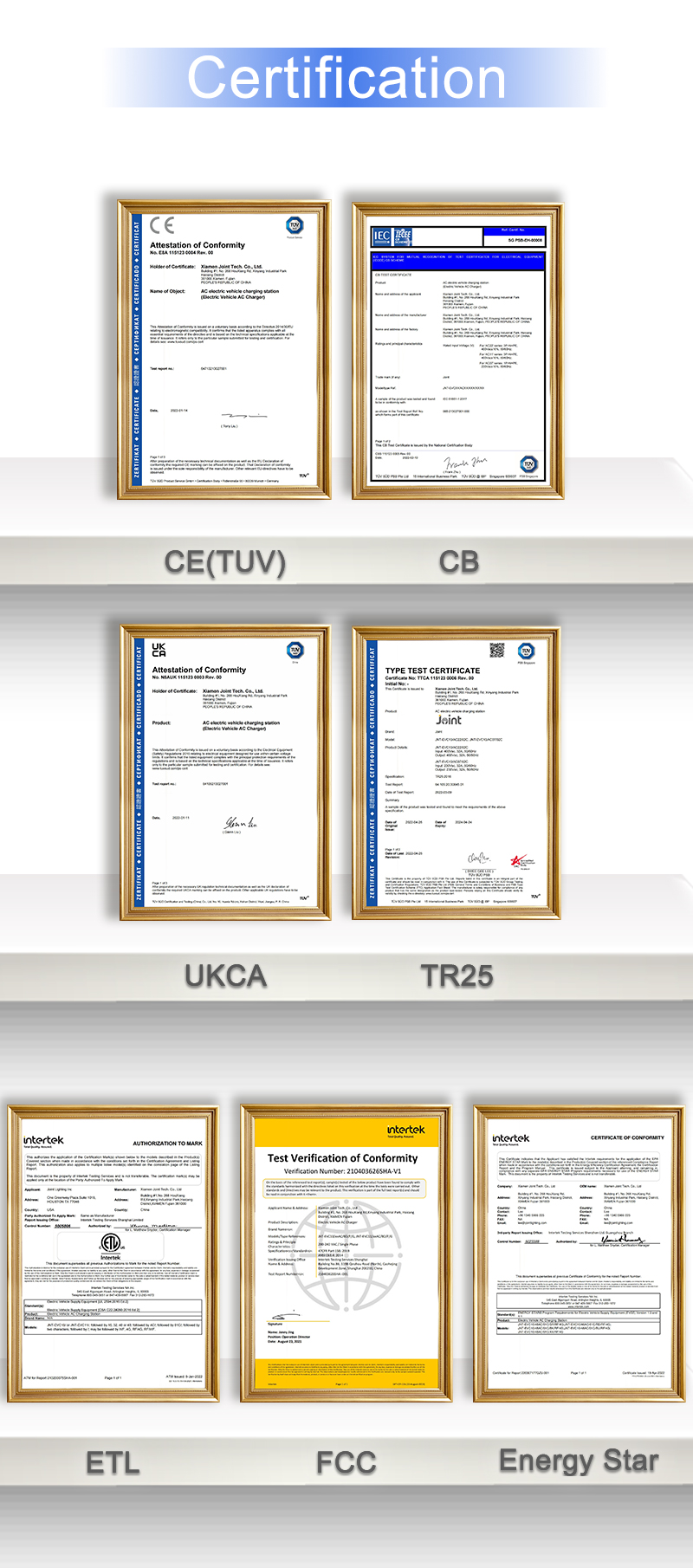 Our product has CE, FCC, ETL,etc.authority certification.