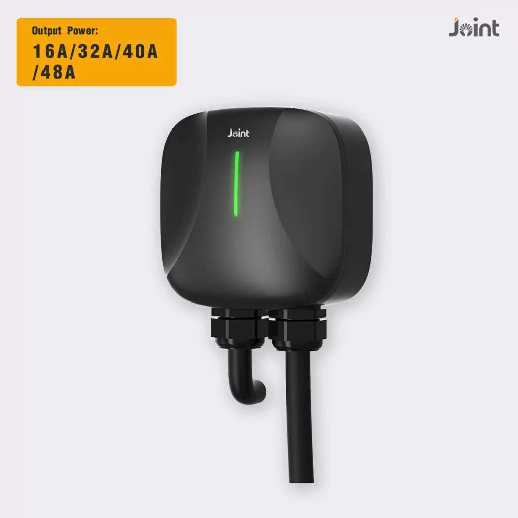 EVC19 is an smart home wall-mounted EV charger with SAE J1772 Type 1 plug.