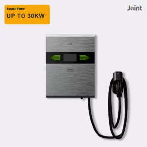 The EVD 100 is a commercial electric vehicle charger with a charging capacity of up to 30kW with an 18ft cable CCS Type 1 Plug, 7″ LED screen